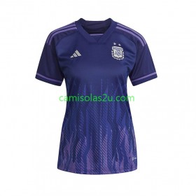 Camisolas de futebol Argentina Mulher Equipamento Alternativa World Cup 2022 Manga Curta